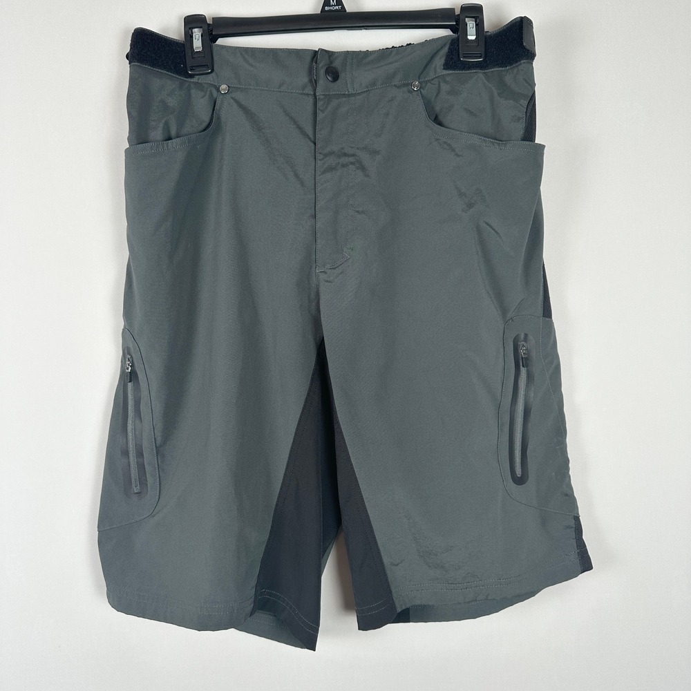 ZOIC Ether Shorts Mens M/L Black‎ Mountain Biking Adjustable Cycling Linerless